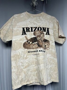 Vintage Red dirt Arizona Sedona 'Guard Dog' Rattlesnake Graphic Tee - Beige